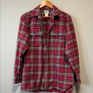 L.L. Bean Men’s Plaid Cotton Flannel Classic Button Down Shirt Medium